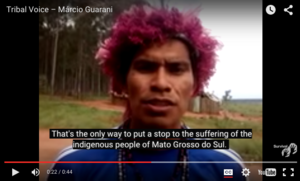 Watch Marcio Guarani from Pyelito Kuê call on Brazil's government to map out their land (via Tribal Voice in July 2015)