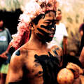 Guarani boy participating in religious song and dance, Brazil. &copy; Fiona Watson/Survival