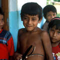 Makuxi kinderen in het dorpje Camerá, Raposa Serra do Sol, Brazilië &copy; 1996 Fiona Watson/Survival