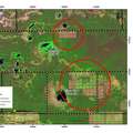 Deze satellietfoto onthult illegale ontbossing (omcirkeld) door Braziliaanse veeboeren op grondgebied van de Totobiegosode-stam in Paraguay. &copy; Survival