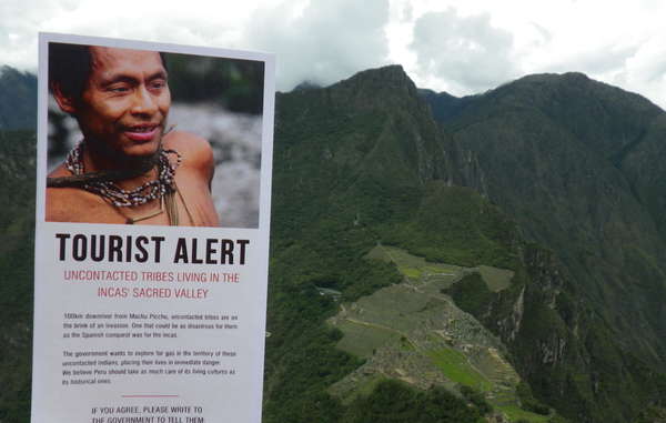 Survival's leaflets highlight the plight of uncontacted Indians only 100km from Machu Picchu