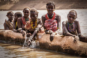 Tribespeople in the Lower Omo valley depend on regular floods to water their crops and feed their livestock