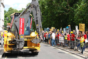 Protest at the Vedanta AGM 2009.
