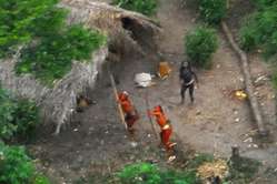 Uncontacted Indians photographed in Brazil, May 2008.