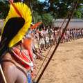 Kayapó Indianer protestieren gegen Belo Monte Staudamm. <small>&copy; Terence Turner</small>