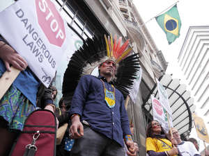 Vocal protests were held in London today against Brazil's assault on indigenous rights.