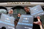 Protestors gather at Tiffany stores worldwide