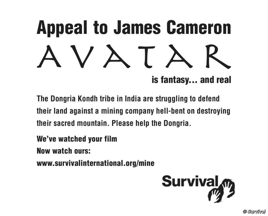 Tribal people appeal to James Cameron 8 February 2010