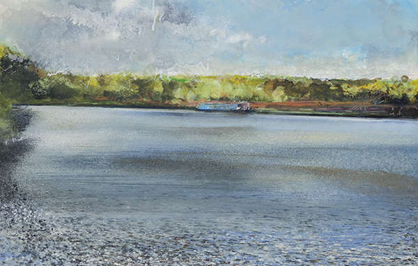 Blustery Day near Oxford, May 2013, mixed media on paper, 53 x 61cm. All offers over £3,625 will be considered