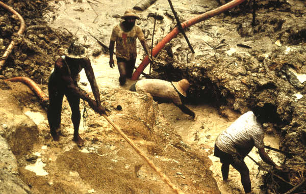Illegal goldminers operating on Yanomami land pollute the environment on which the Yanomami depend for their survival.