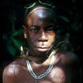 A Pygmy man deep in the forest. &copy; Salomé/Survival