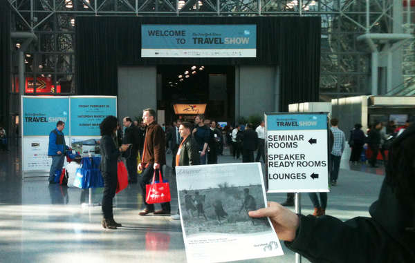 Flyers were handed to industry professionals and visitors to the New York Times Travel Show urging them to boycott Botswana tourism.