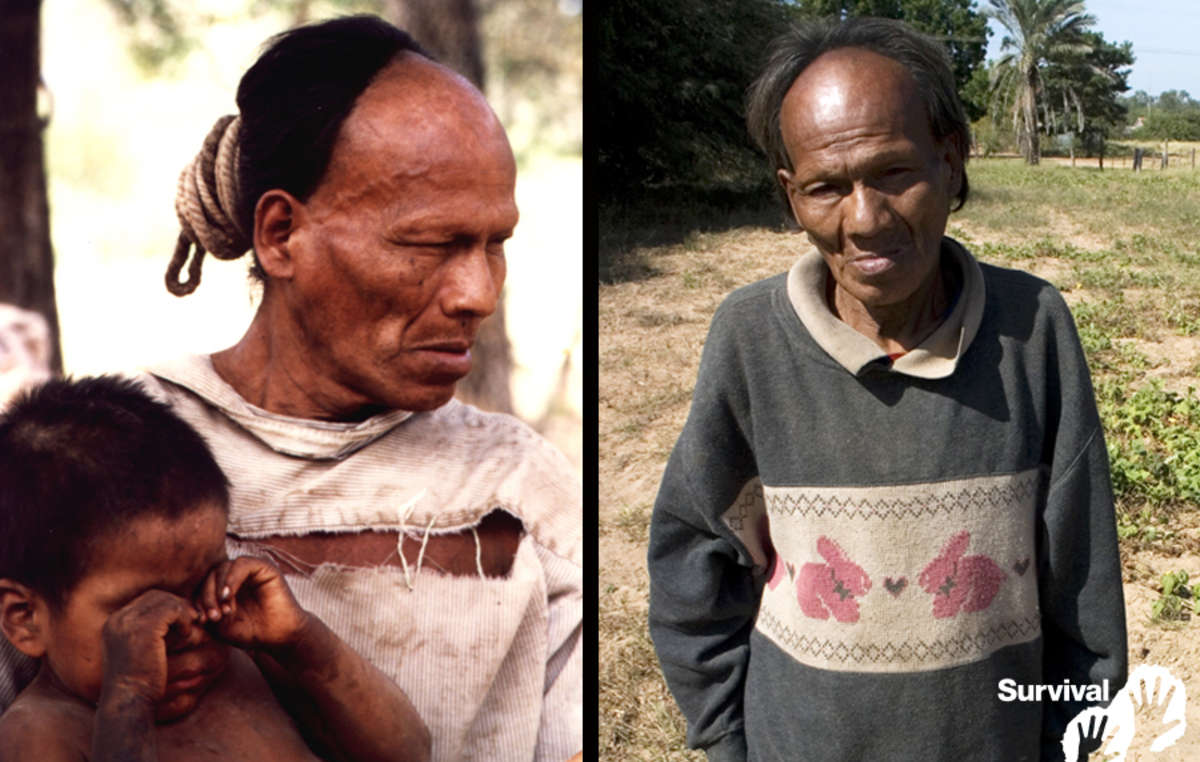 Parojnai Picanerai en pleine santé le jour où il a été contacté en 1998 (à gauche), et gravement atteint de la tuberculose en 2007 (à droite). Il est mort de cette maladie en 2011.