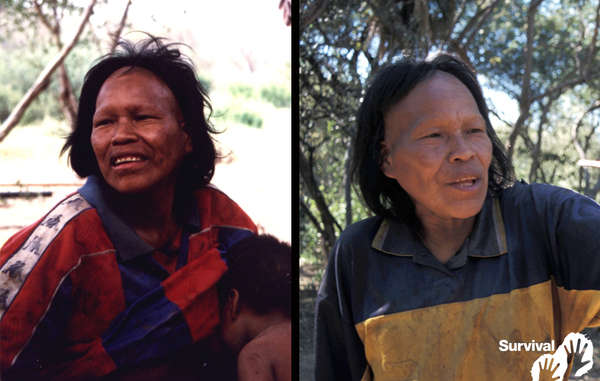 Ibore Picanerai healthy on the day she was forced out of the forest in 1998 (left), and suffering from a TB-like illness in 2003 (right). She died in 2009.