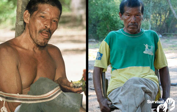 Chiri Etacore healthy in 2000 (left) , and seriously ill with a TB-like illness in 2011 (right). He died in 2013.