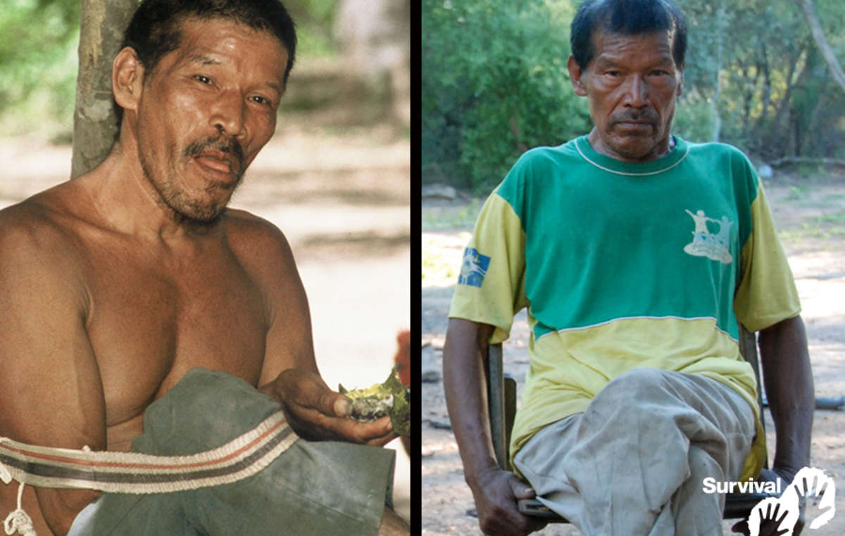 Chiri Etacore en pleine santé en 2000 (à gauche), et gravement atteint de la tuberculose en 2011 (à droite). Il est mort en 2013.