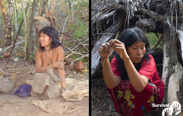 Nguiejna Etacoro healthy on the day she was contacted in 2004 (left), and already suffering from a TB-like illness in 2007 (right). She is now seriously ill.