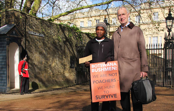 Gakelebone had to travel 5,000 miles to meet the Bushmen's lawyer Gordon Bennett, who has been banned from Botswana.