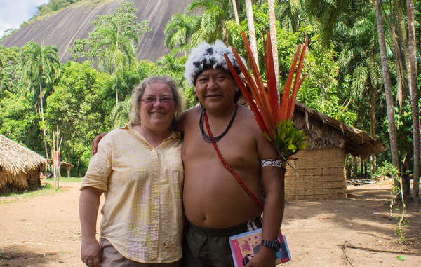 Survival's Research Director Fiona Watson has supported the Yanomami tribe's fight for their rights for many years, and is accompanying Davi on his trip.