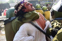 Mapuche protests are often met with a violent police response 