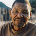 Roy Sesana, leader et chamane bushman, Réserve du Kalahari central, Botswana. &copy; Lottie Davies/Survival