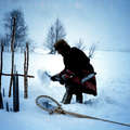 Khanty tribesperson of Siberia fishing, Russia 1992
 &copy; Jürg Gasche/Survival