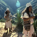 Two Arhuaco men going hunting: Sierra Nevada de Santa Marta, Colombia. The hats worn by Arhuaco men represent the snowy peaks of the Sierras, while the designs of their bags refer to their position and character in society as well to the place where it was made. &copy; Survival International