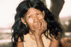 A Totobiegosode woman after she was forced out of the forest, Paraguayan Chaco.