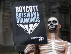 Survival is calling for a boycott of Botswana diamonds
until the Bushmen are allowed water.