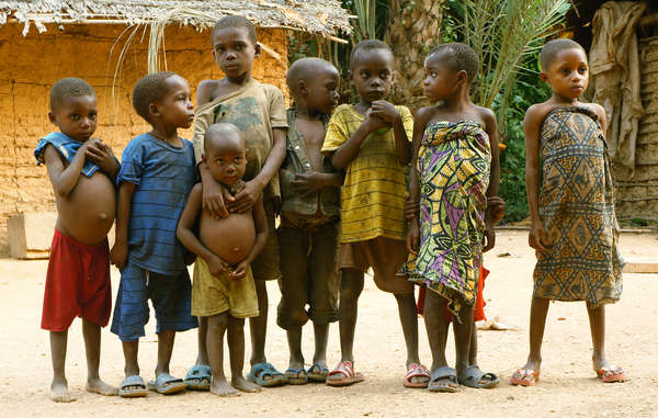 Many Baka children are now afraid of strangers entering the village due to a history of raids and attacks from anti-poaching squads.