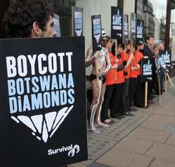Survival is calling for a boycott of Botswana diamonds
until the Bushmen are allowed water.