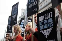 Survival is calling for a boycott of Botswana diamonds until the Bushmen are allowed water. Survival is calling for a boycott of Botswana diamonds until the Bushmen are allowed water.