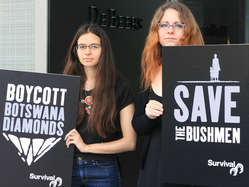 Survival is calling for a boycott of Botswana diamonds until the Bushmen are allowed water. Survival is calling for a boycott of Botswana diamonds until the Bushmen are allowed water.