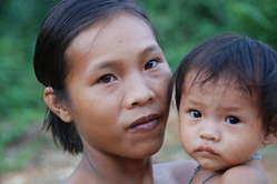 Penan mother and child, Sarawak, Borneo.