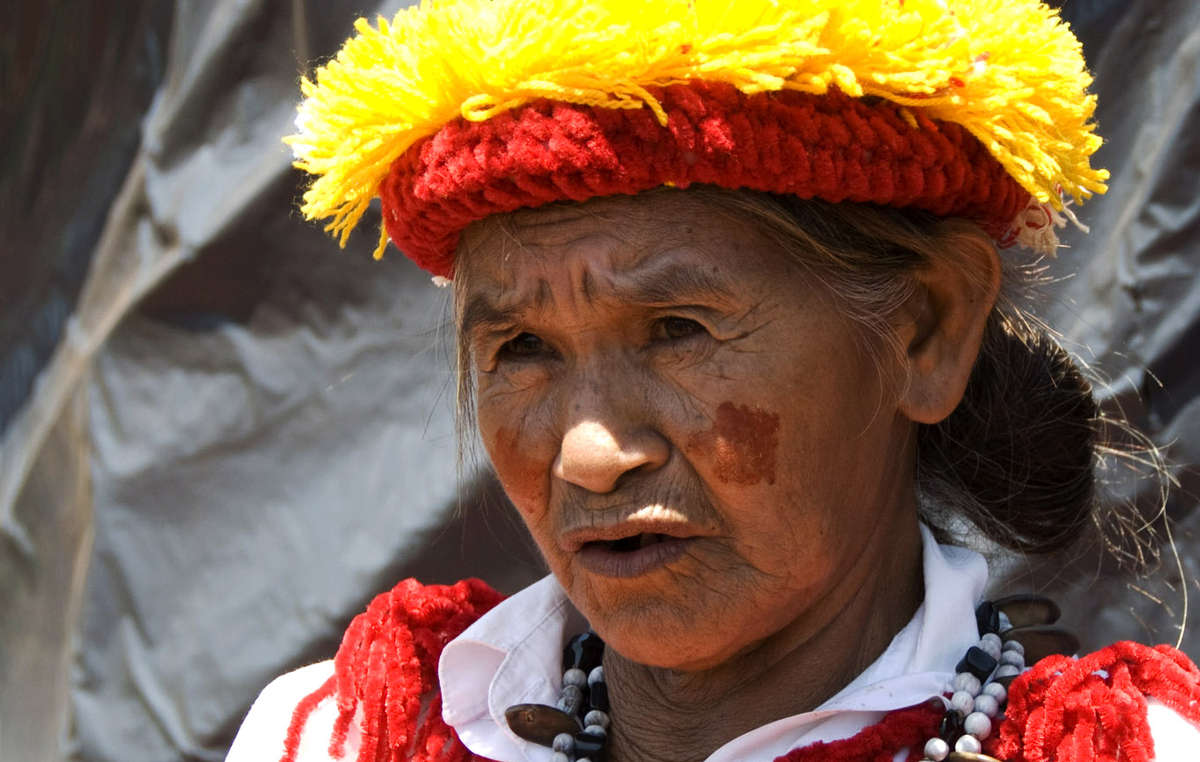 Das Land der meisten Guarani, wie das dieser Frau, ist für die Zuckerrohrproduktion und Rinderzucht eingenommen worden.