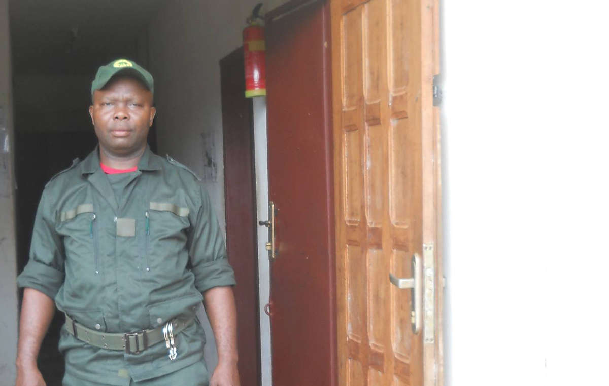 Cameroonian wildlife guard Mpaé Désiré, who in 2015 was accused of beating Baka and in 2016 was arrested for involvement in the illegal wildlife trade.