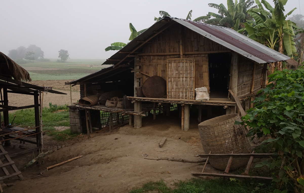 Mising house. There have been evictions of tribal people from Kaziranga National Park over the last 100 years, some villages have been displaced more than once as the park has grown. Six additions have been made to the park which now face eviction.