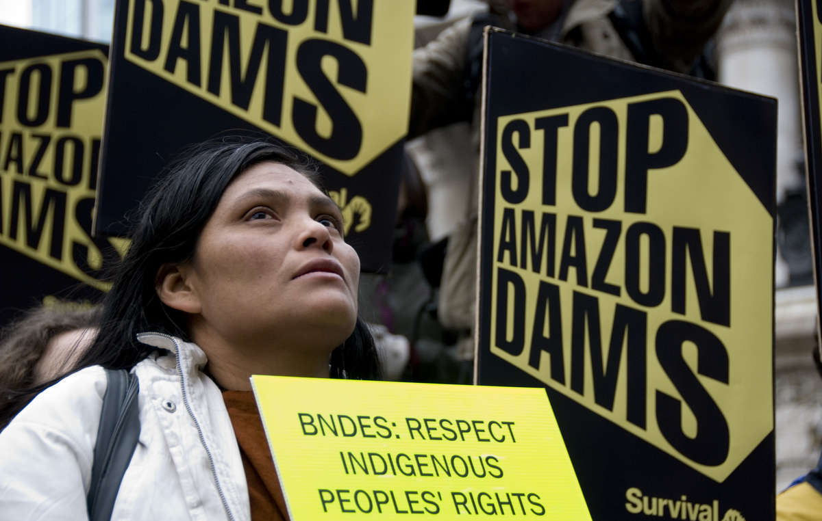 Brazil's state development bank BNDES is providing much of the funding for the mega-dams planned in the Amazon region, which threaten the lives, homes and livelihood of thousands of tribal peoples.
