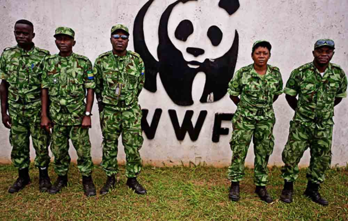 Guardas florestais financiados pelo WWF no Gabão.