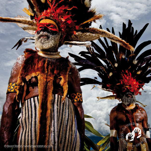 Anziani Mindima, Nuova Guinea, 2008. Calendario 2019 di Survival, ottobre. 

Tra tutte le lingue parlate al mondo, una su sei proviene dalla Nuova Guinea. Le società indigene rappresentano una parte essenziale della diversità umana. 