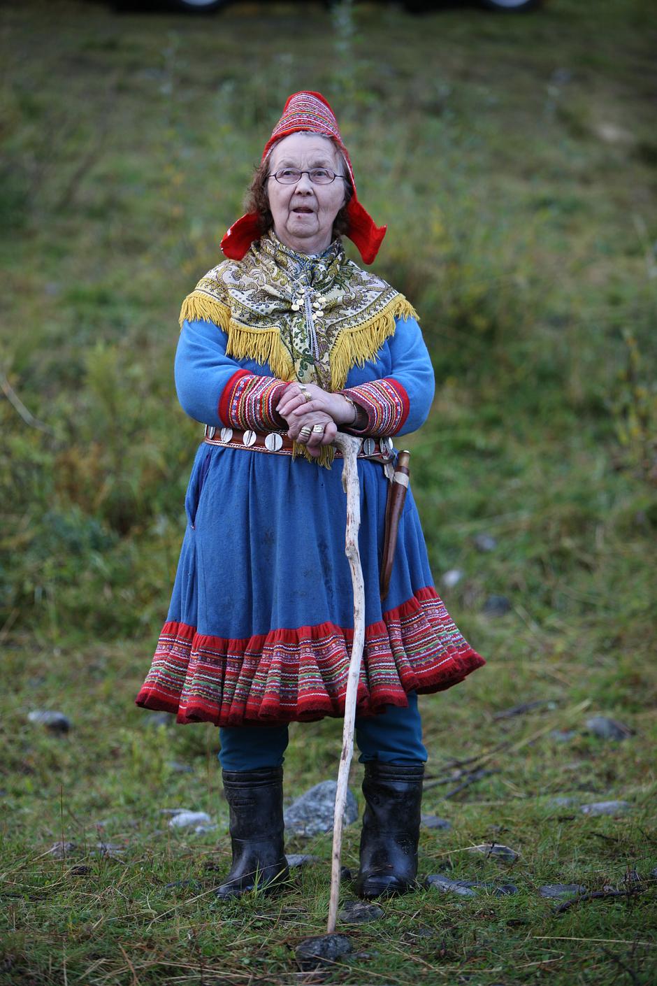 A Sámi woman surveys her reindeer herd. 

In 1898, over 100 Sámi herders and 500 reindeer set sail in a winter storm from a northern seaport in Norway.  The ship, 'The Manitoban', had enough moss to sustain the deer during her Atlantic crossing to New York City.

Three weeks later, having docked in New York City, the herders and their reindeer journeyed west across the Rockies, towards Alaska.  

They were part of ‘The Reindeer Project’; the historic introduction of reindeer herding and husbandry to the Inupiat people of Alaska, that the Siberian Chuckchi people had helped to initiate several years before.