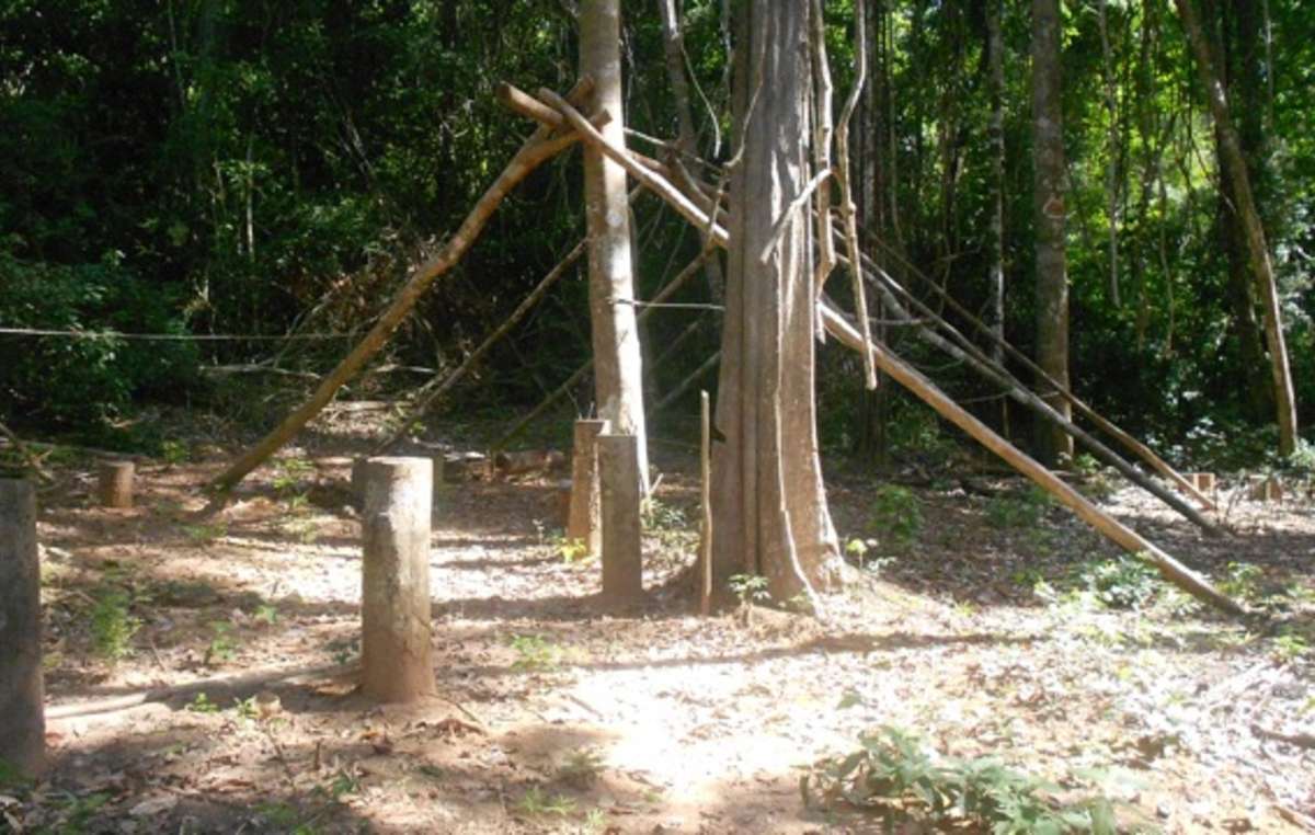Dieses Holzfäller-Camp hat CIMI nur 400 Meter entfernt vom Lager der unkontaktierten Awá entdeckt