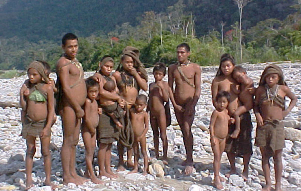 A group of Nanti people from Peru.