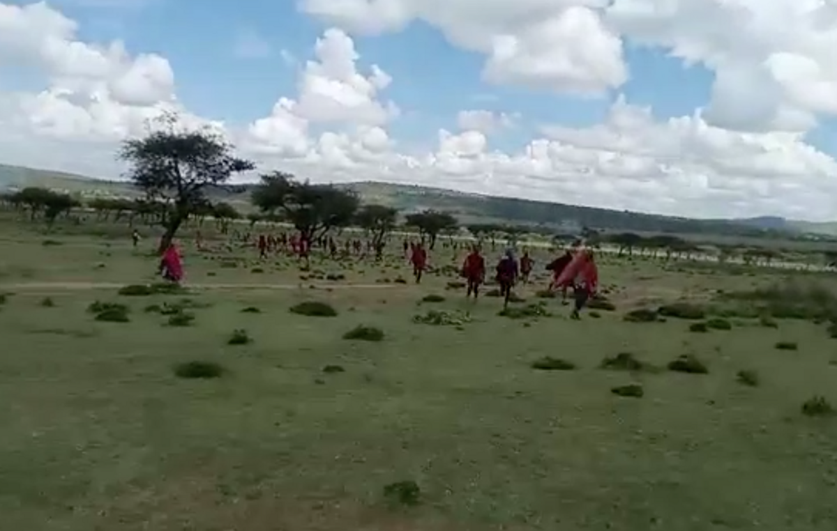 Still from a video showing the Maasai being violently evicted from their ancestral lands, 2022.