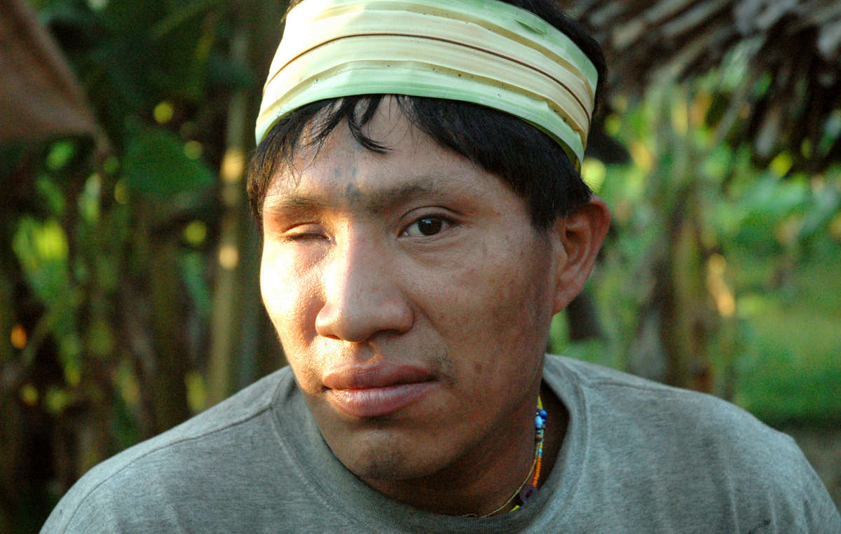 The loggers are invading land belonging to uncontacted Murunahua Indians. Some Murunahua, like Jorge, have already been contacted.