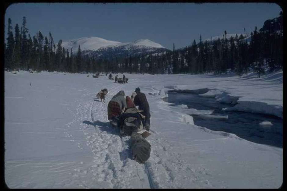 During the sub-arctic winters, when the waterways of their homeland _Nitassinan_ froze, the Innu snow-shoed across the interior in search of migrating caribou.  In the summer months, when the ice melted, they travelled by handmade birch-bark canoes to the Atlantic coast.

In the 1950s and '60s, they were pressured by the government and Catholic church into settling in fixed communities. Much of their land was confiscated; hunting for caribou was strictly regulated.  

An entire way of life was destabilised; the human consequences were disastrous.