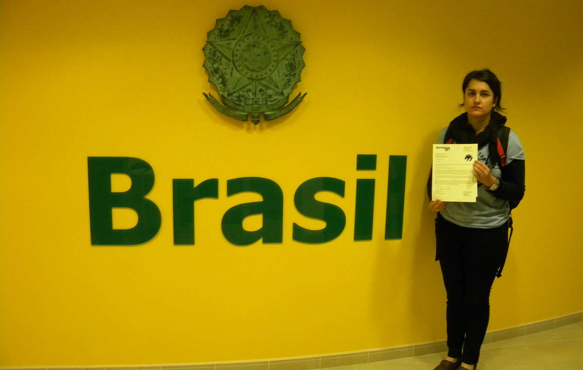 Protesters in San Francisco, California handed in a letter to the Brazilian consulate.