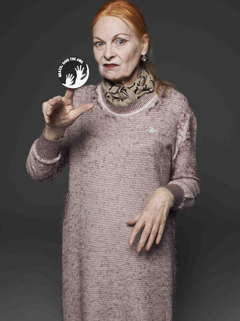 Fashion designer Vivienne Westwood
(Image can only be used in connection with Survival International's Awá campaign)