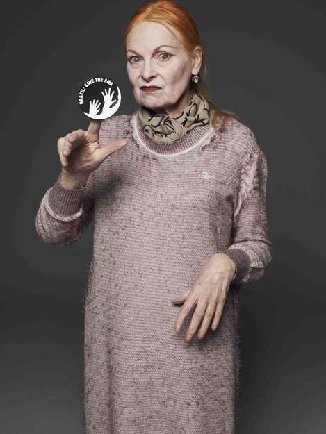 Fashion designer Vivienne Westwood
(Image can only be used in connection with Survival International's Awá campaign)