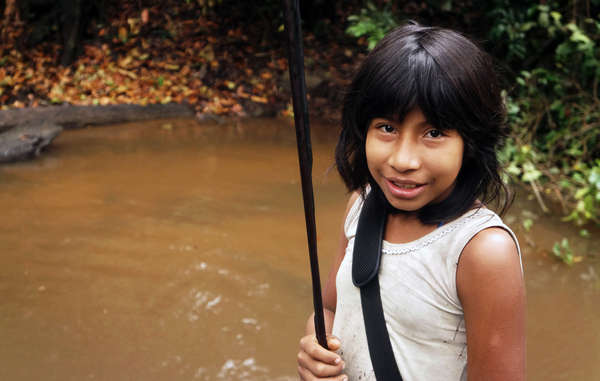 Little Butterfly, an Awá girl. The Awá have pleaded for all illegal invaders to be evicted from their forest.